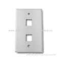 RJ Keystone Jack Outlet Two-port Faceplate, Made of ABS Material